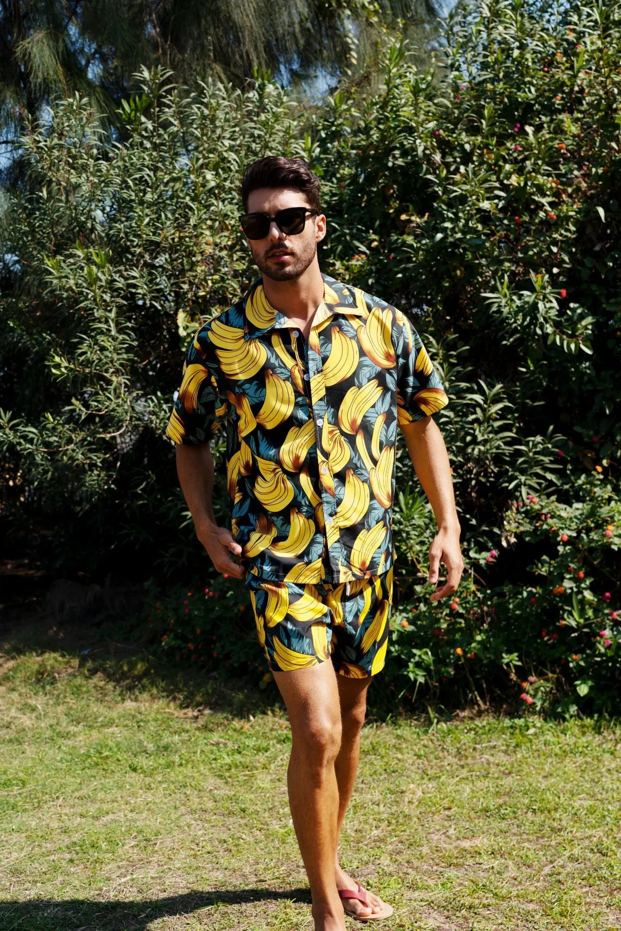 Men's Shirt Short 2-Piece Hawaiian Loose Tropical Print Casual Sets | ST05