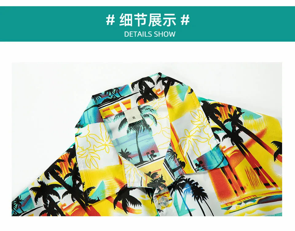 Men's Shirt Short 2-Piece Hawaiian Loose Tropical Print Casual Sets | ST05