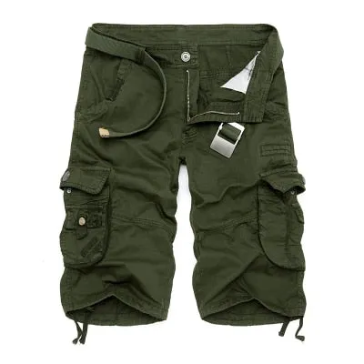 Military Cargo Shorts Men Mid Summer Army Pattern Pure Cotton Brand Dressing Comfortable Men Calculated Camo Cargo Shorts