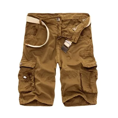 Military Cargo Shorts Men Mid Summer Army Pattern Pure Cotton Brand Dressing Comfortable Men Calculated Camo Cargo Shorts