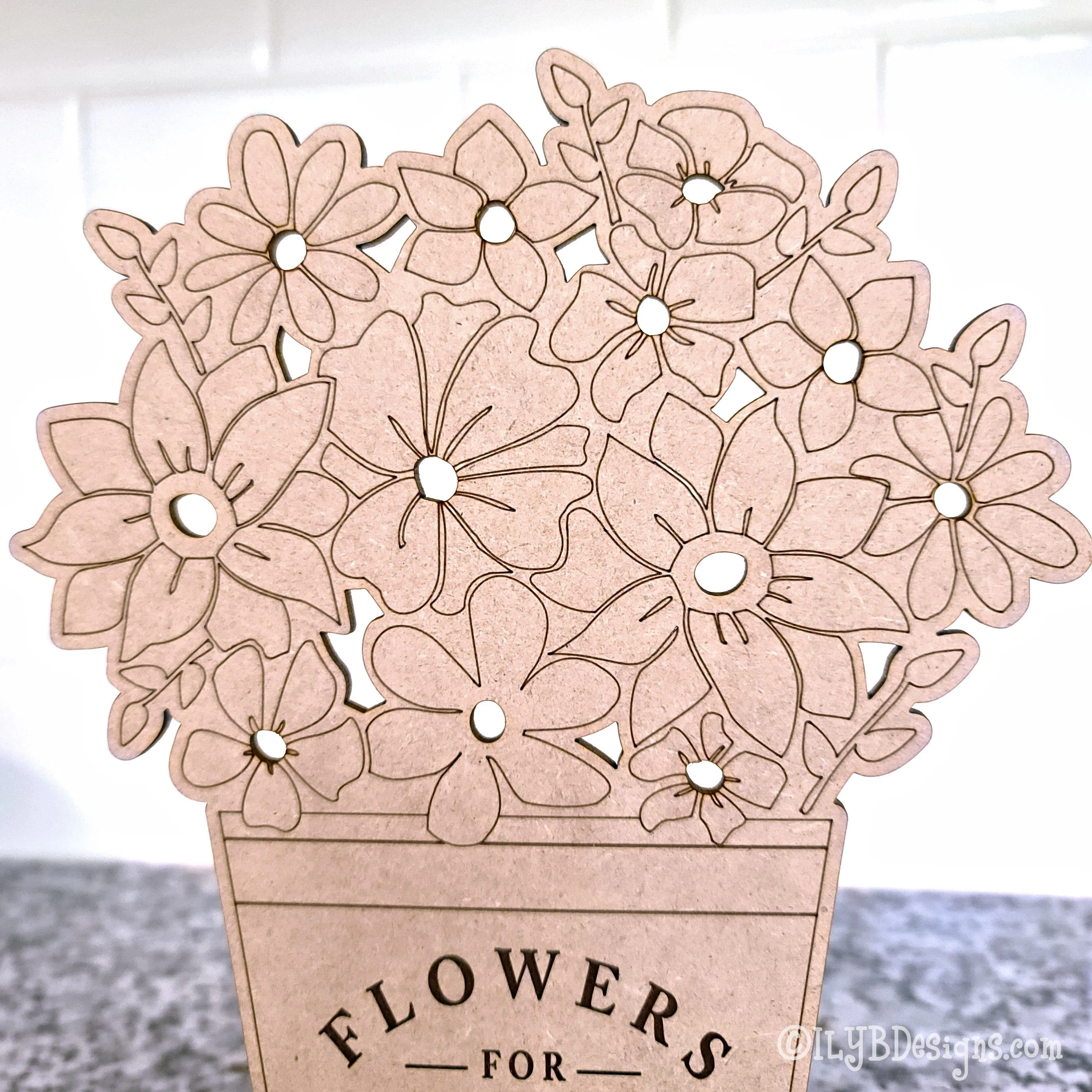 Mother's Day Wood Flower Holder