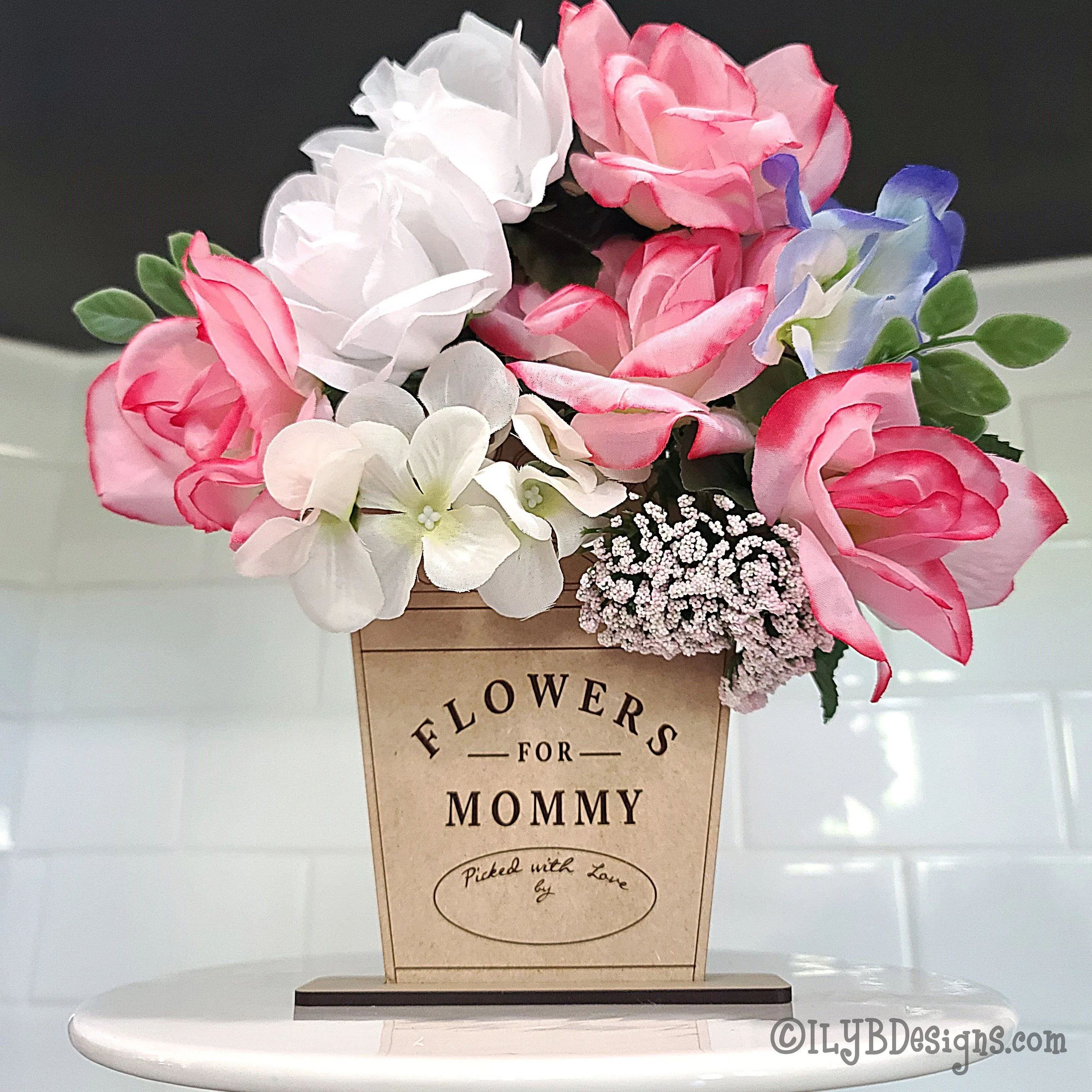 Mother's Day Wood Flower Holder