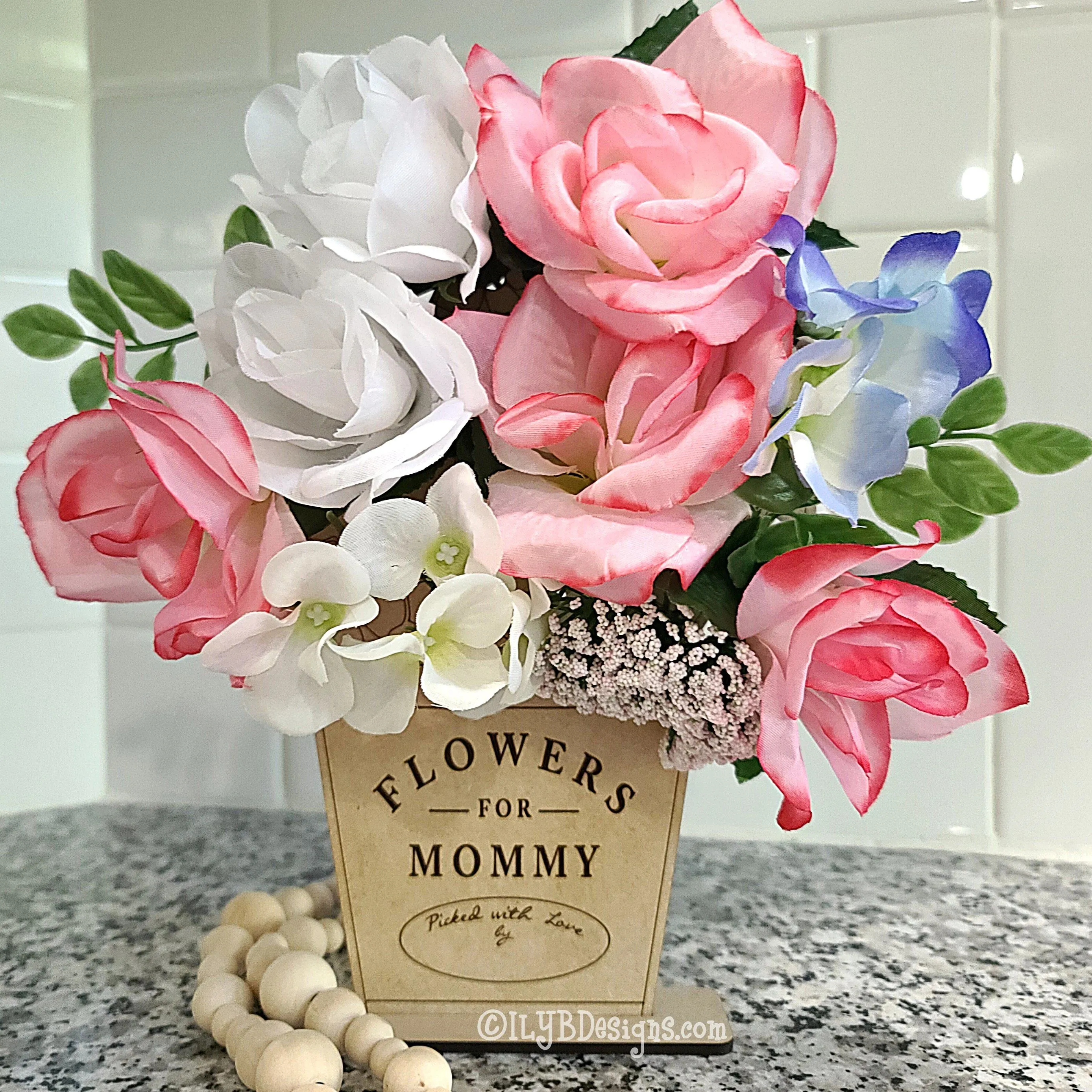 Mother's Day Wood Flower Holder