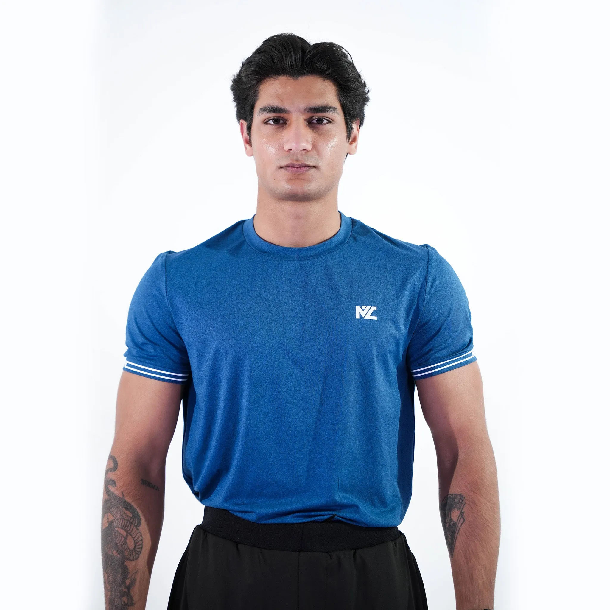 MZA Stride Elite Tee Navy Melange