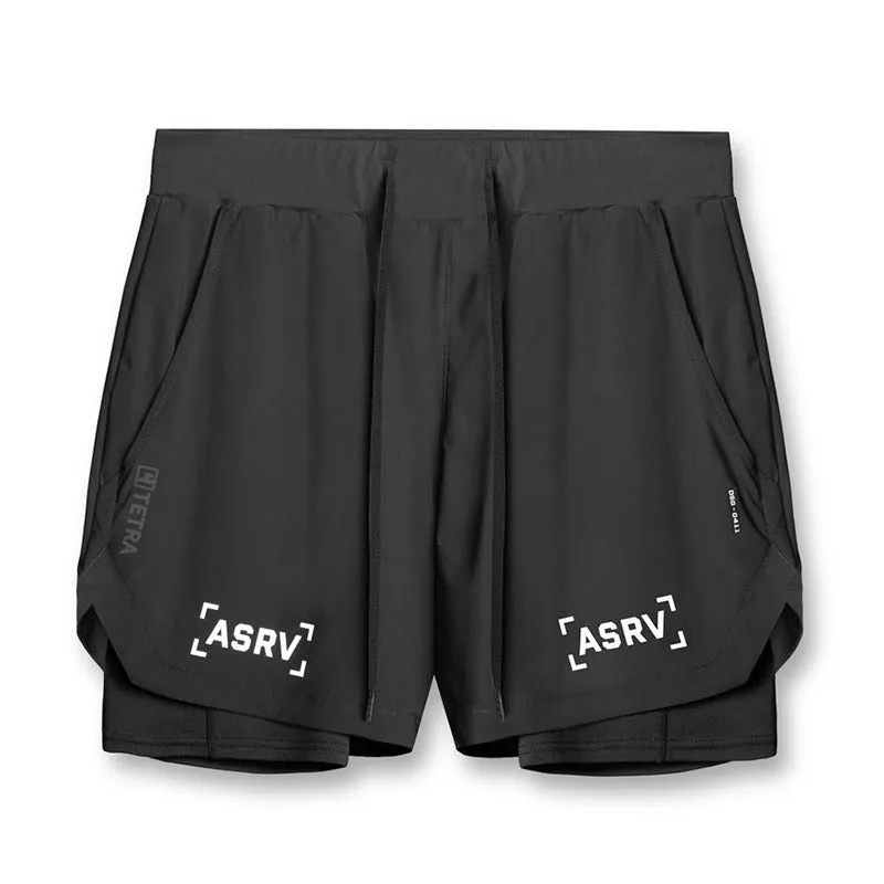 New Double Deck Running Shorts Fitness Workout Bermuda Quick Dry Short Pants Bottoms |  K-55