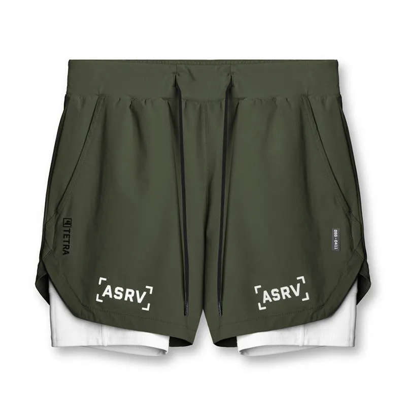 New Double Deck Running Shorts Fitness Workout Bermuda Quick Dry Short Pants Bottoms |  K-55