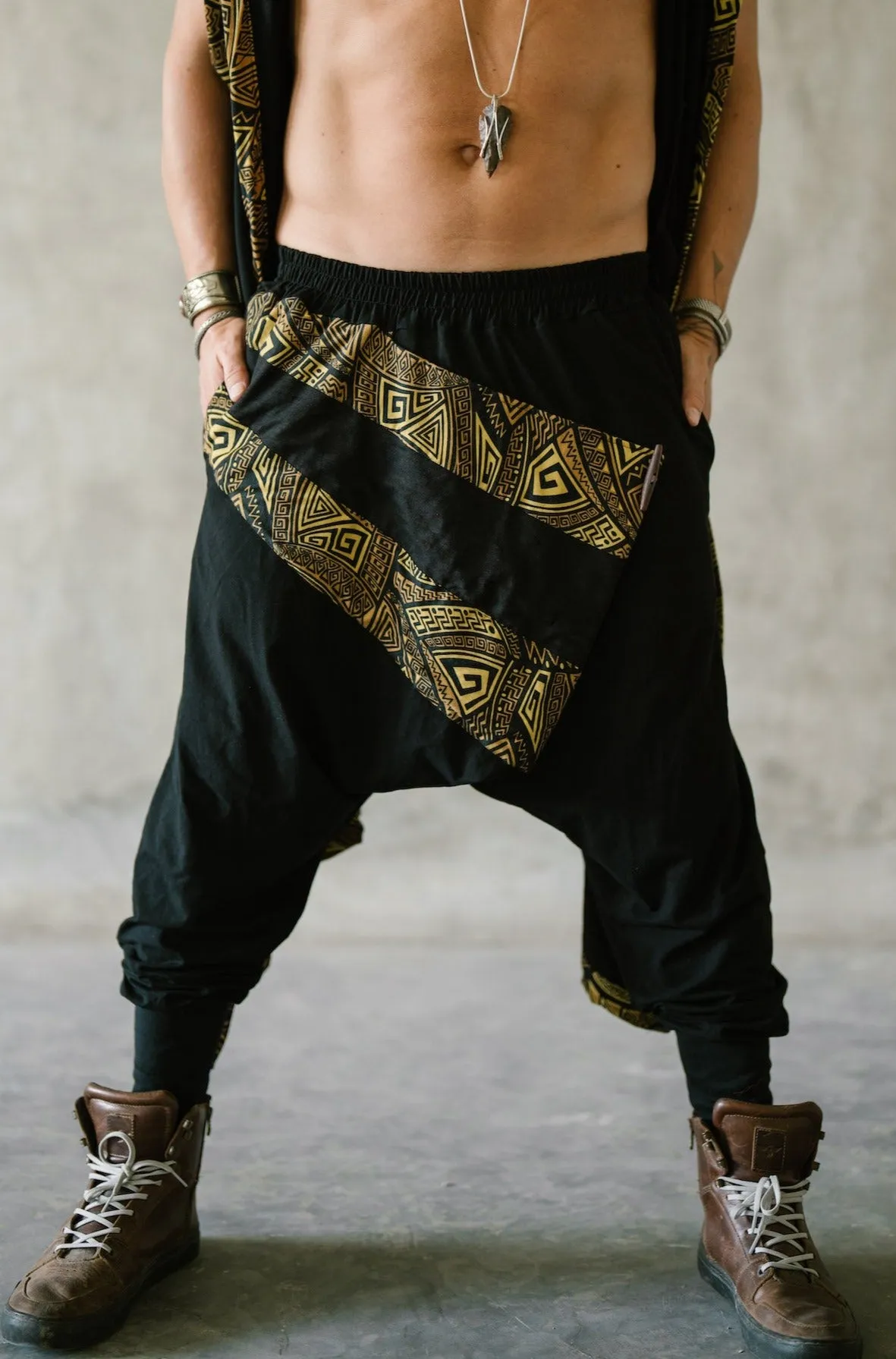 NINJA WARRIOR Bamboo - Impressive Harem Pants with Unique Tribal Patterns