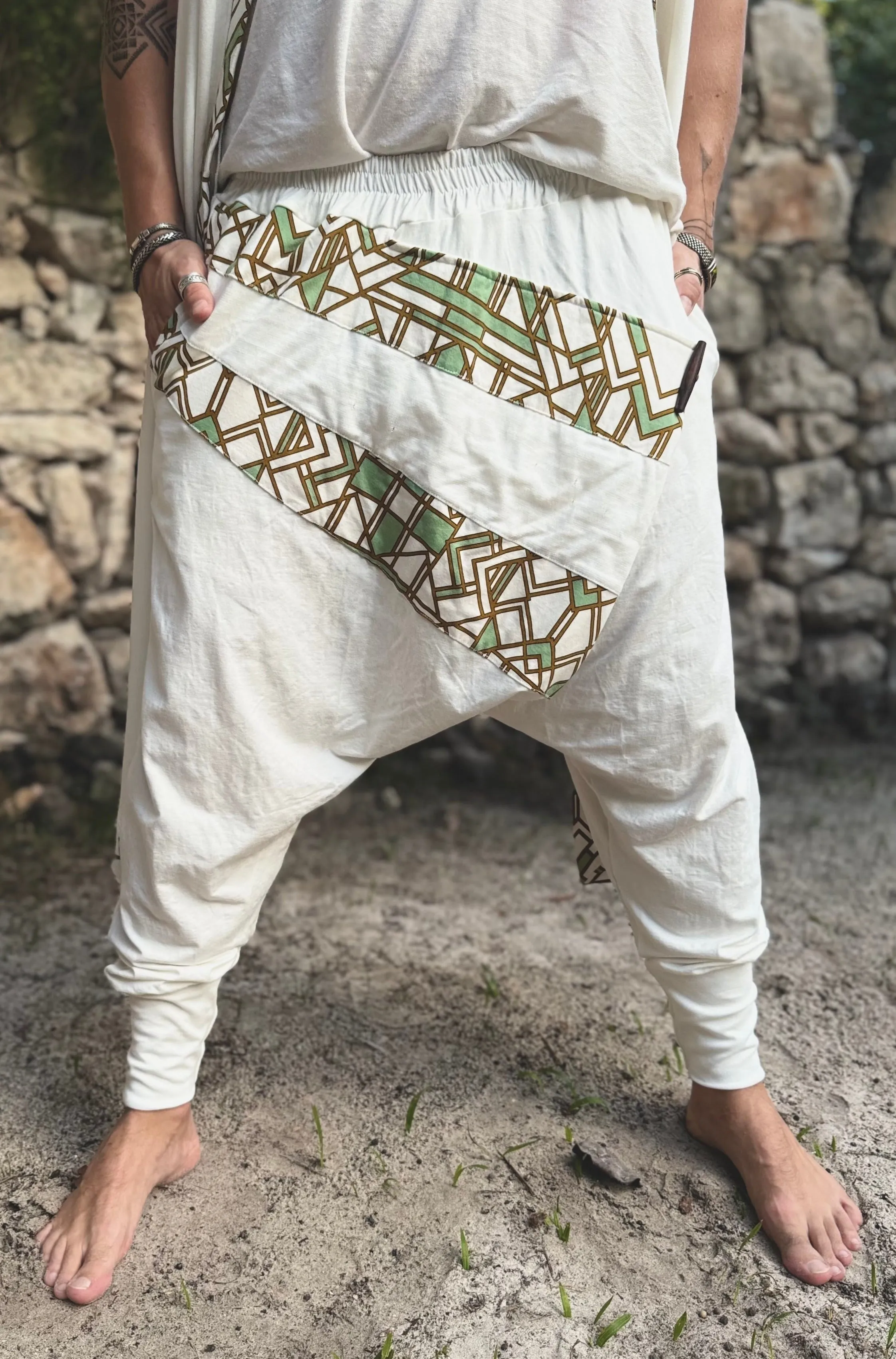 NINJA WARRIOR Bamboo - Impressive Harem Pants with Unique Tribal Patterns