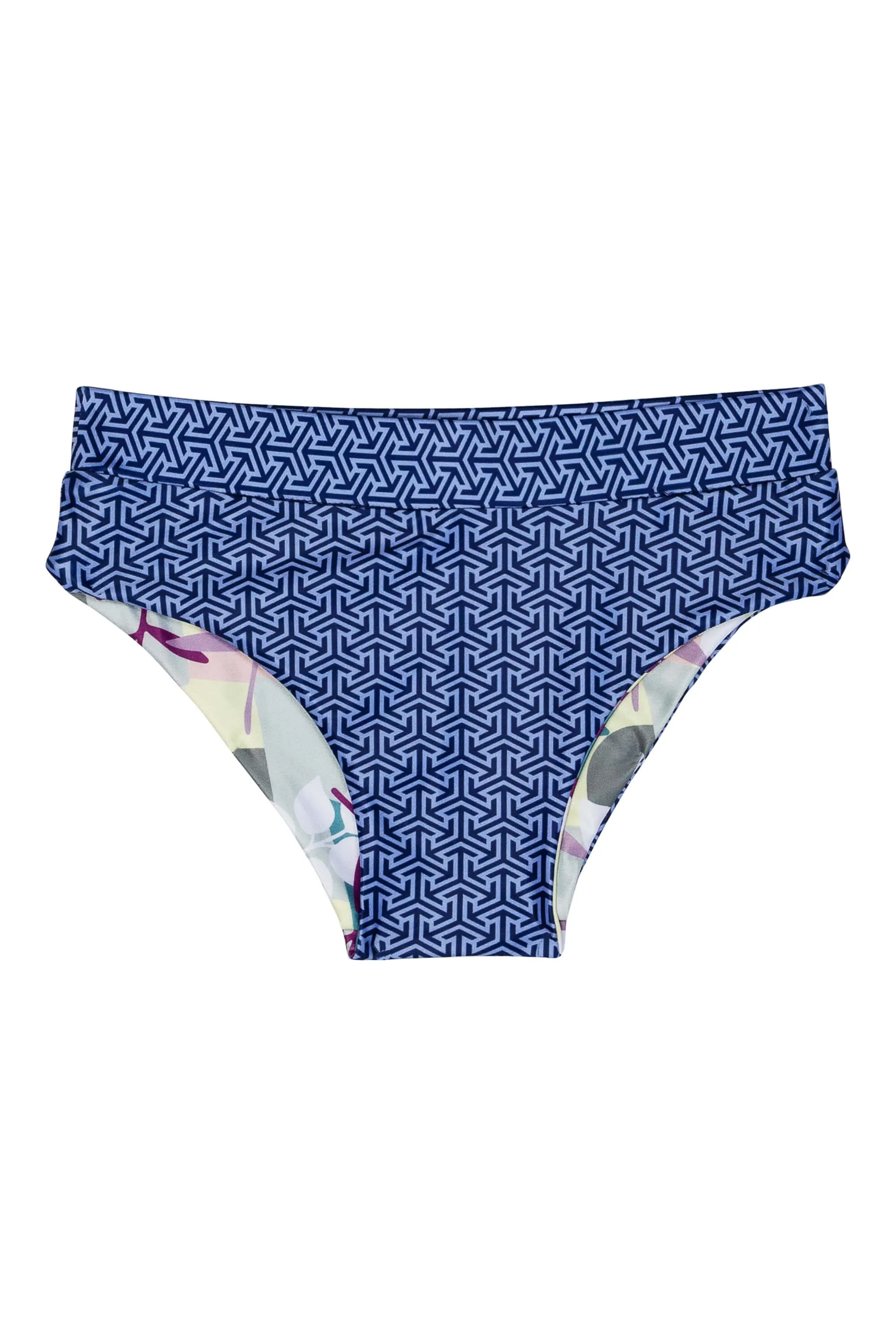 Nusa Dua Girls' Bikini Bottom - Reversible - Jardin / Due South Blue