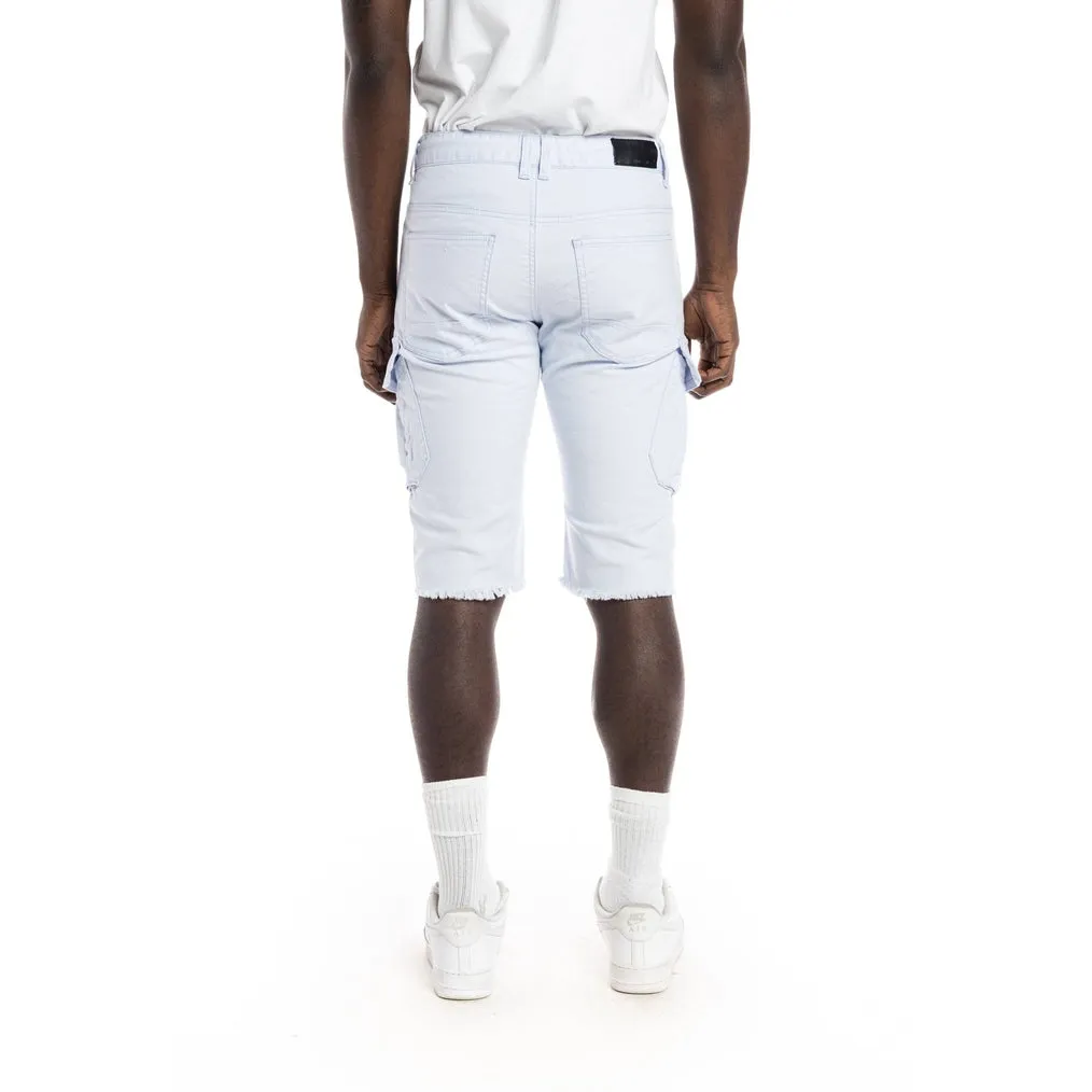 Rip And Repair Semi Basic Twill Short - Pale Blue