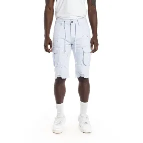 Rip And Repair Semi Basic Twill Short - Pale Blue