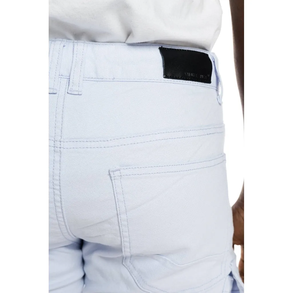 Rip And Repair Semi Basic Twill Short - Pale Blue