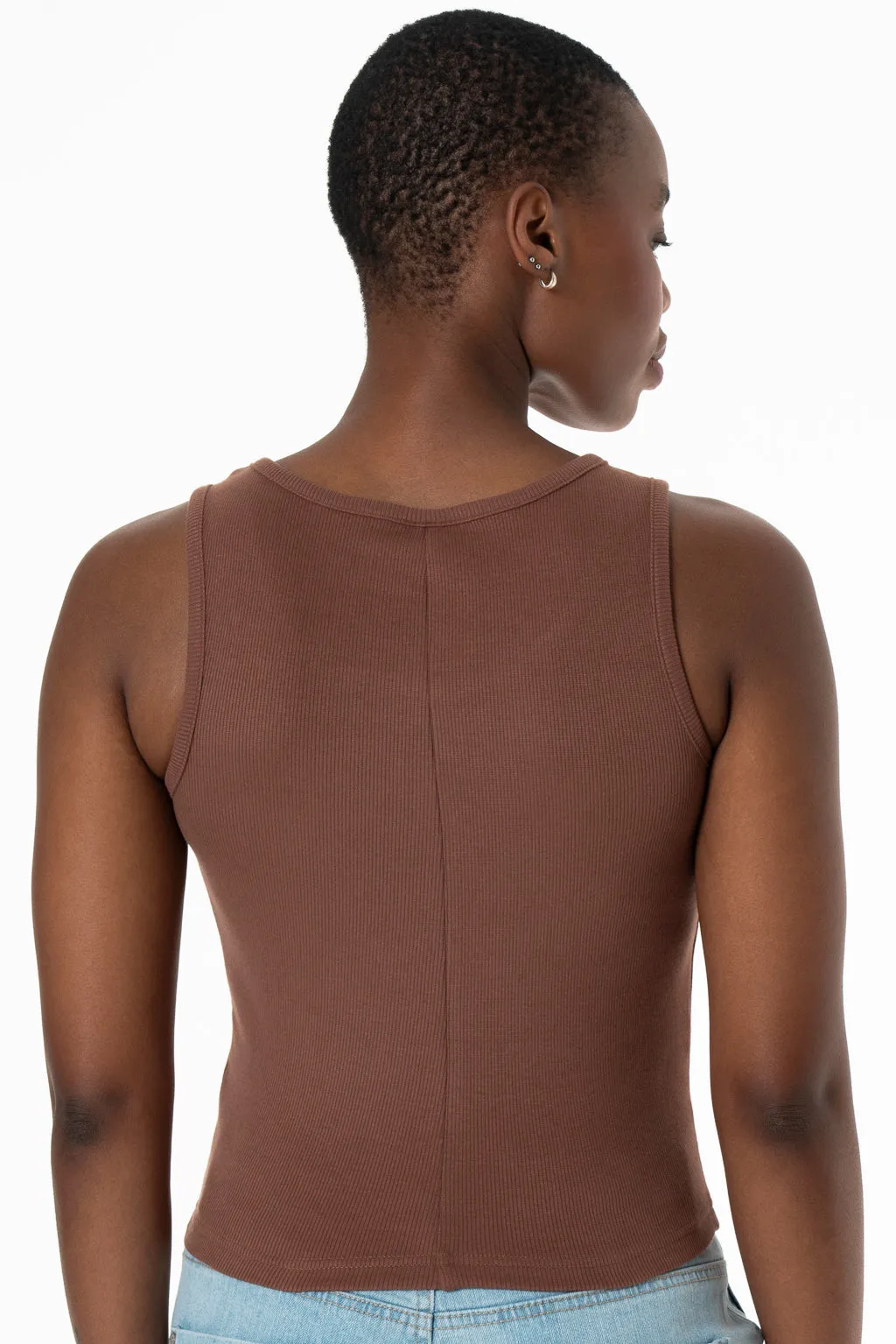 Scoop Neck Tank _ 143379 _ Brown