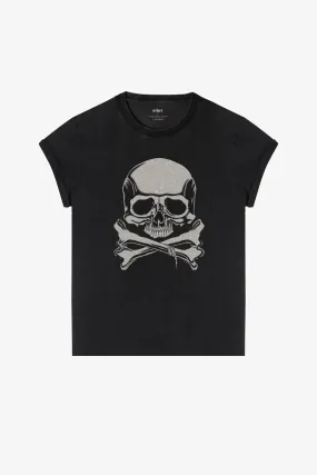 Skull & Crossbones Rocker Tee | Vintage Black