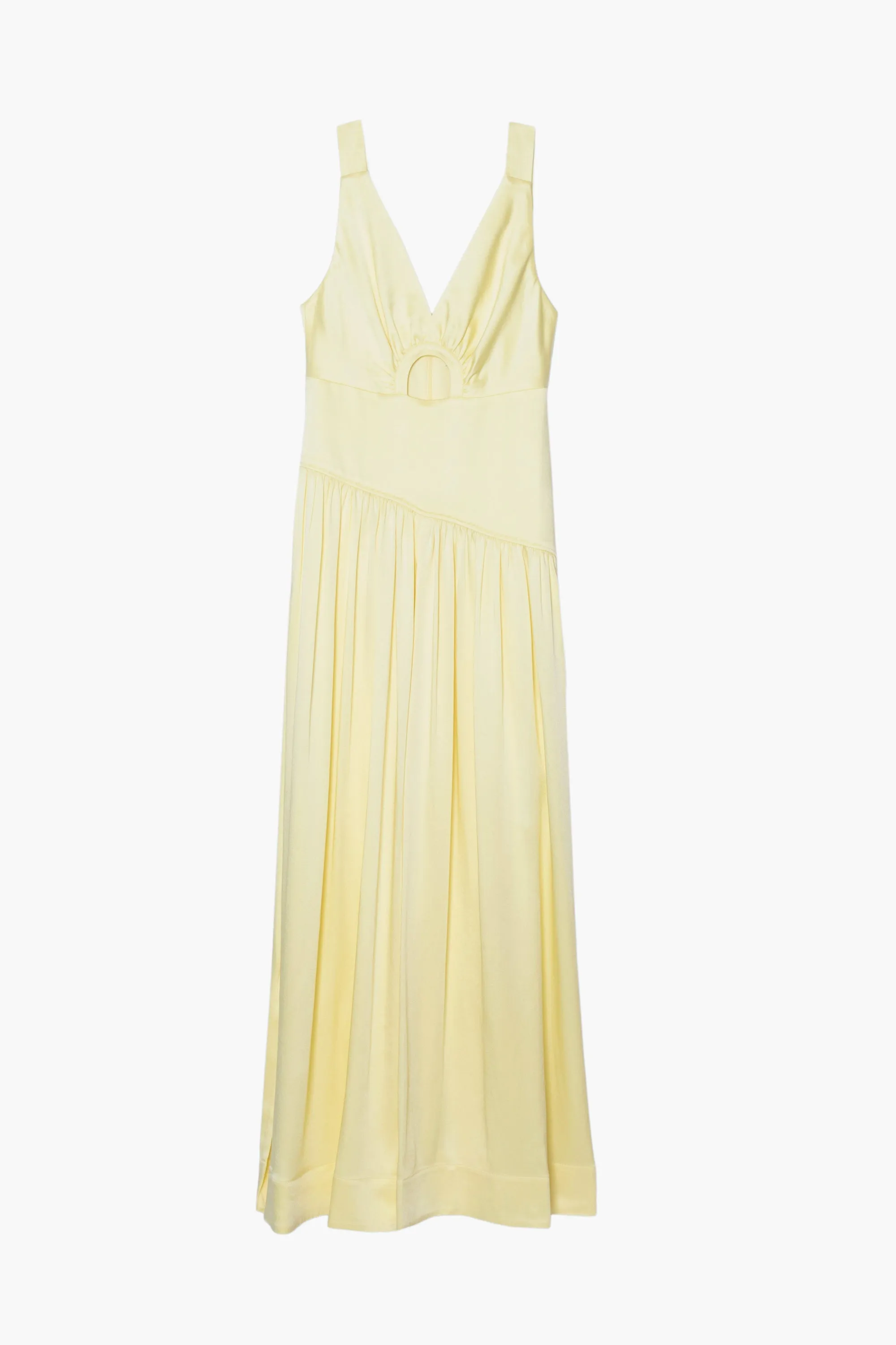 Sleeveless Tie Strap Ruched Gown