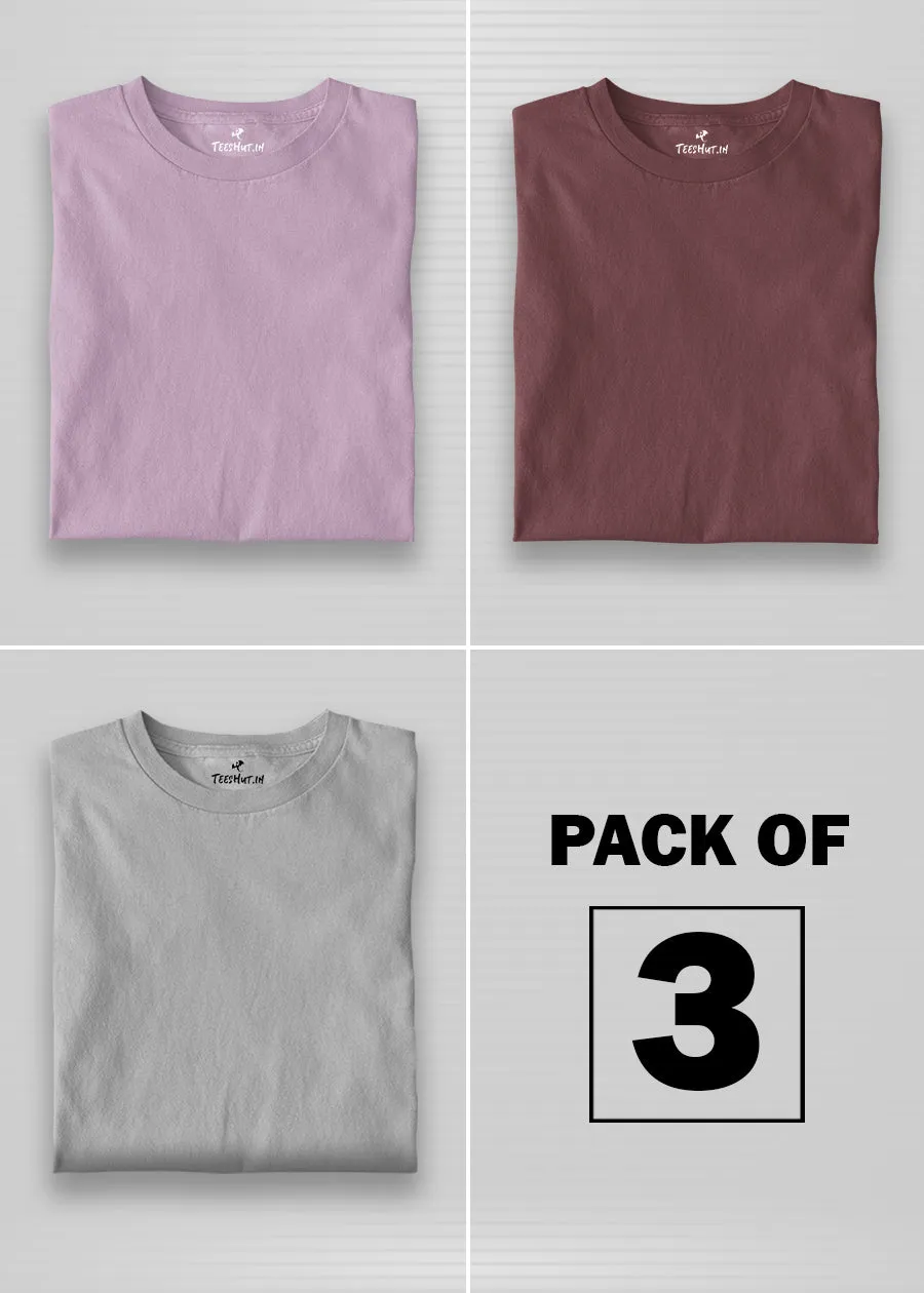 Solid Half Sleeve T-Shirt Women Combo - Pack of 3