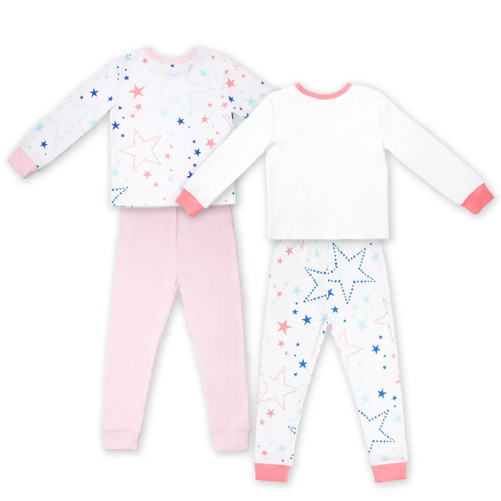 Starry Gaze Jammies Pyjamas 4pc Bundle Set (Pink)