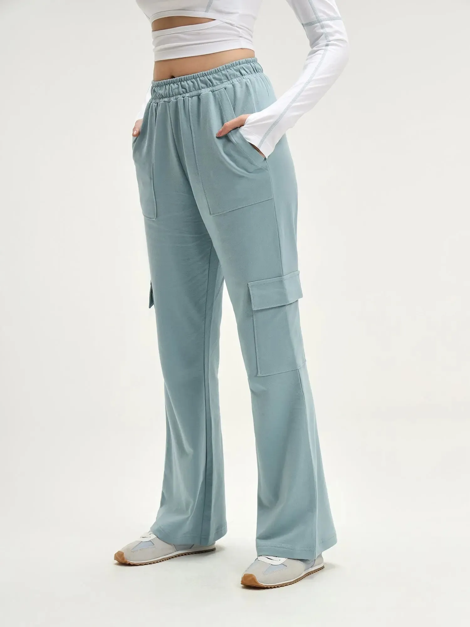 Sweden Steel Blue Wide Cargo Joggers