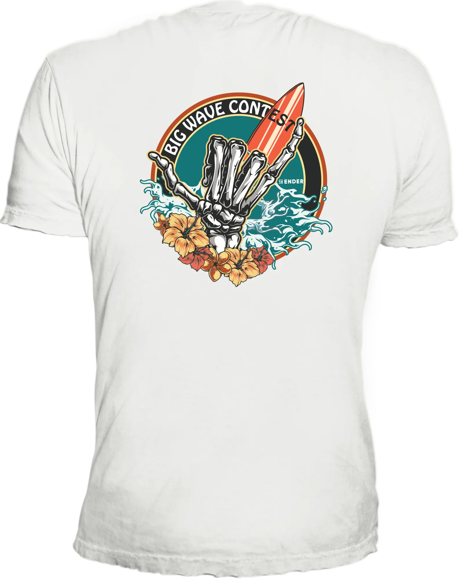 T-Shirt 14ender Big Wave Contest white