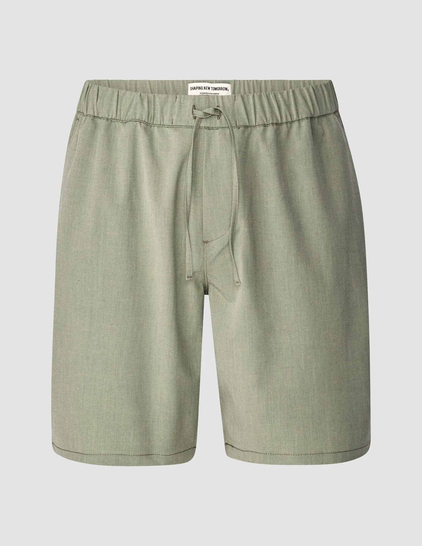 Tech Linen Elastic Shorts Neutral Green