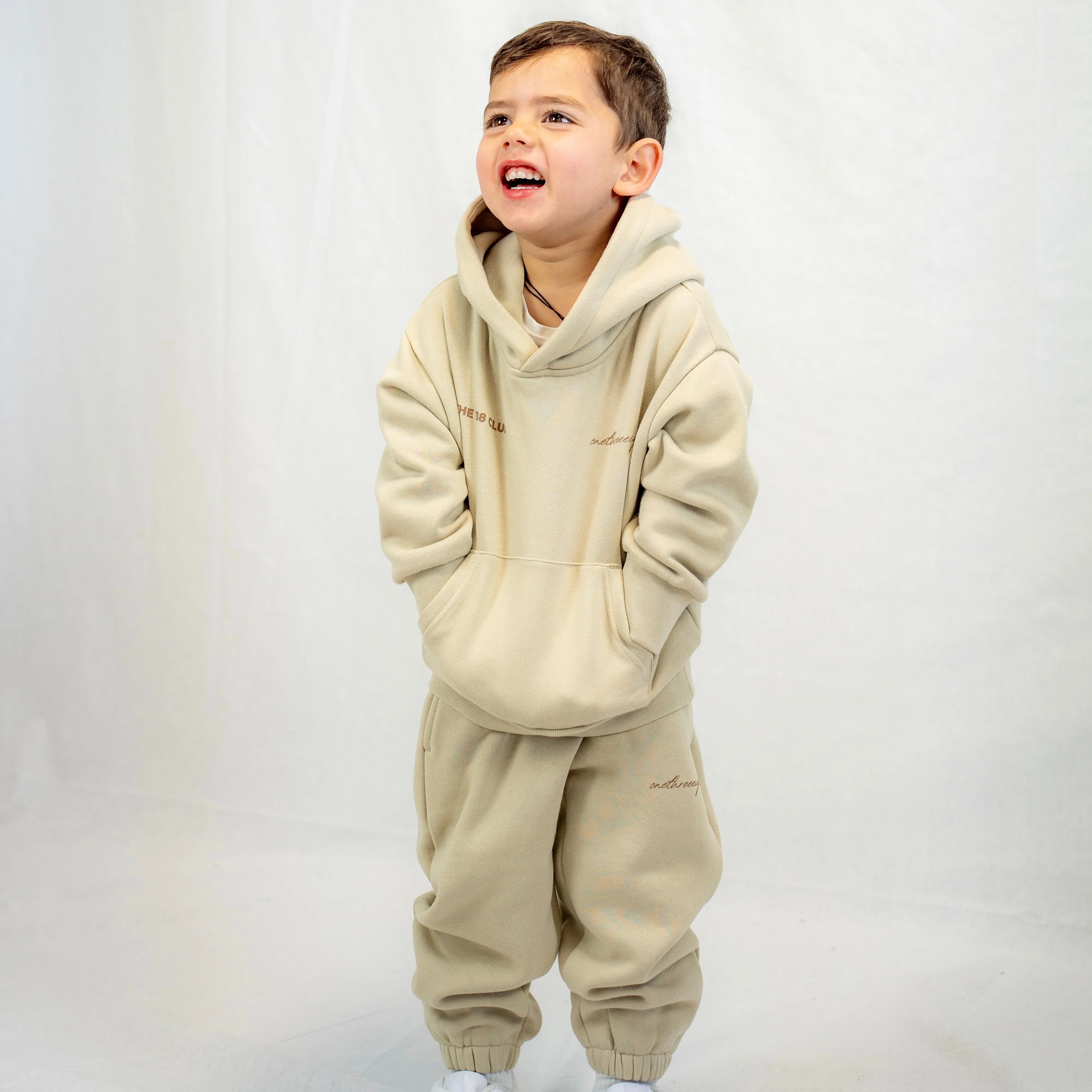 THE 138 CLUB KIDS TRACKSUIT SET - BONE