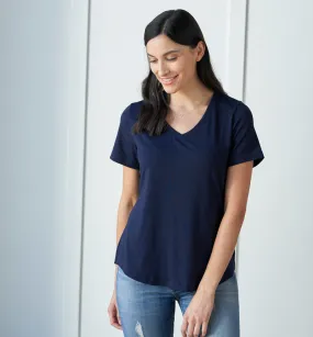 Threshold V-Neck T-Shirt Petite Fit - Maritime Blue