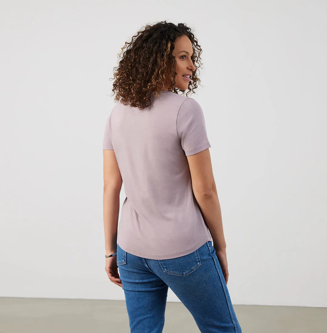 Threshold V-Neck T-Shirt Standard Fit - Misty Mauve