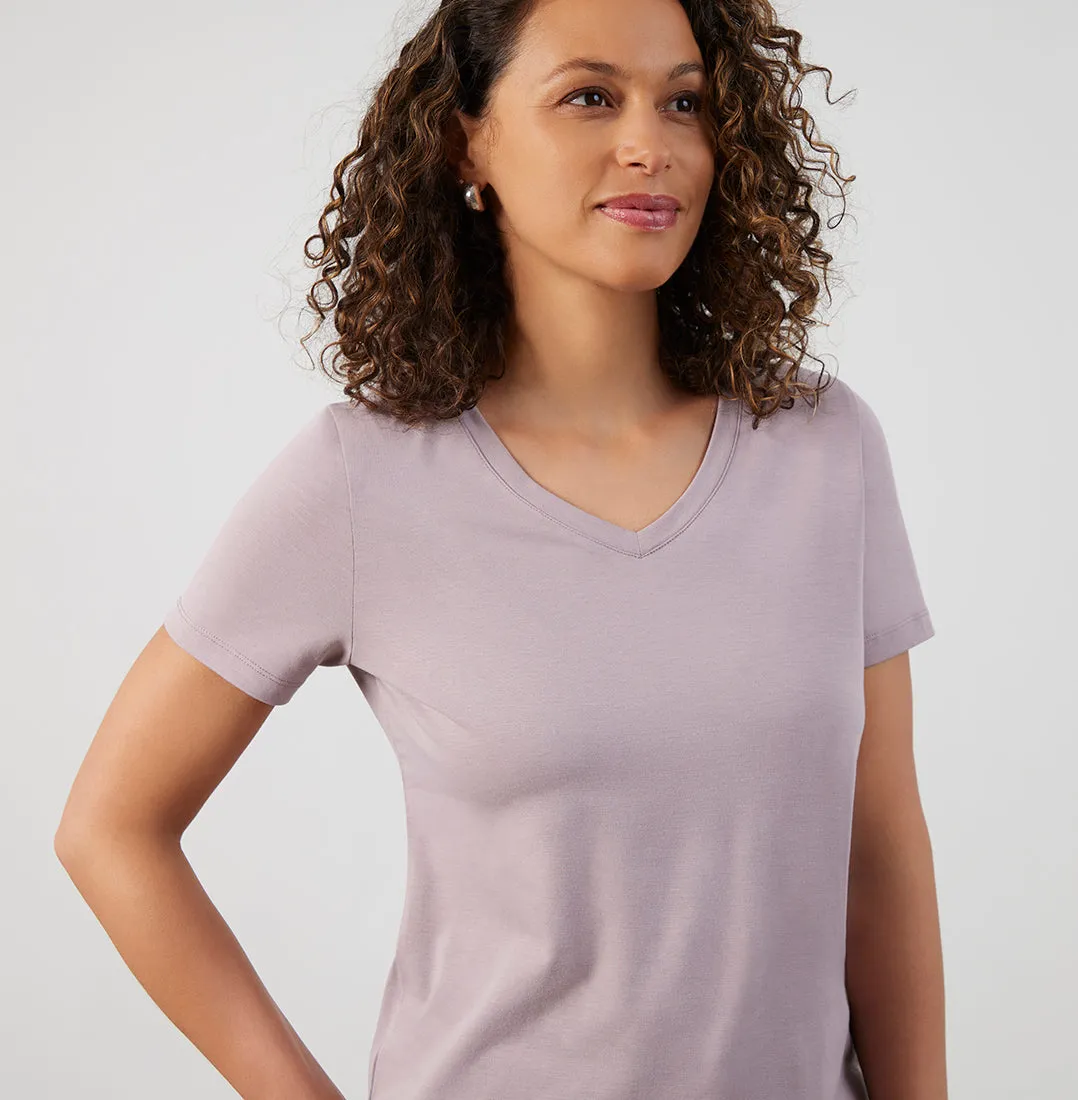 Threshold V-Neck T-Shirt Standard Fit - Misty Mauve