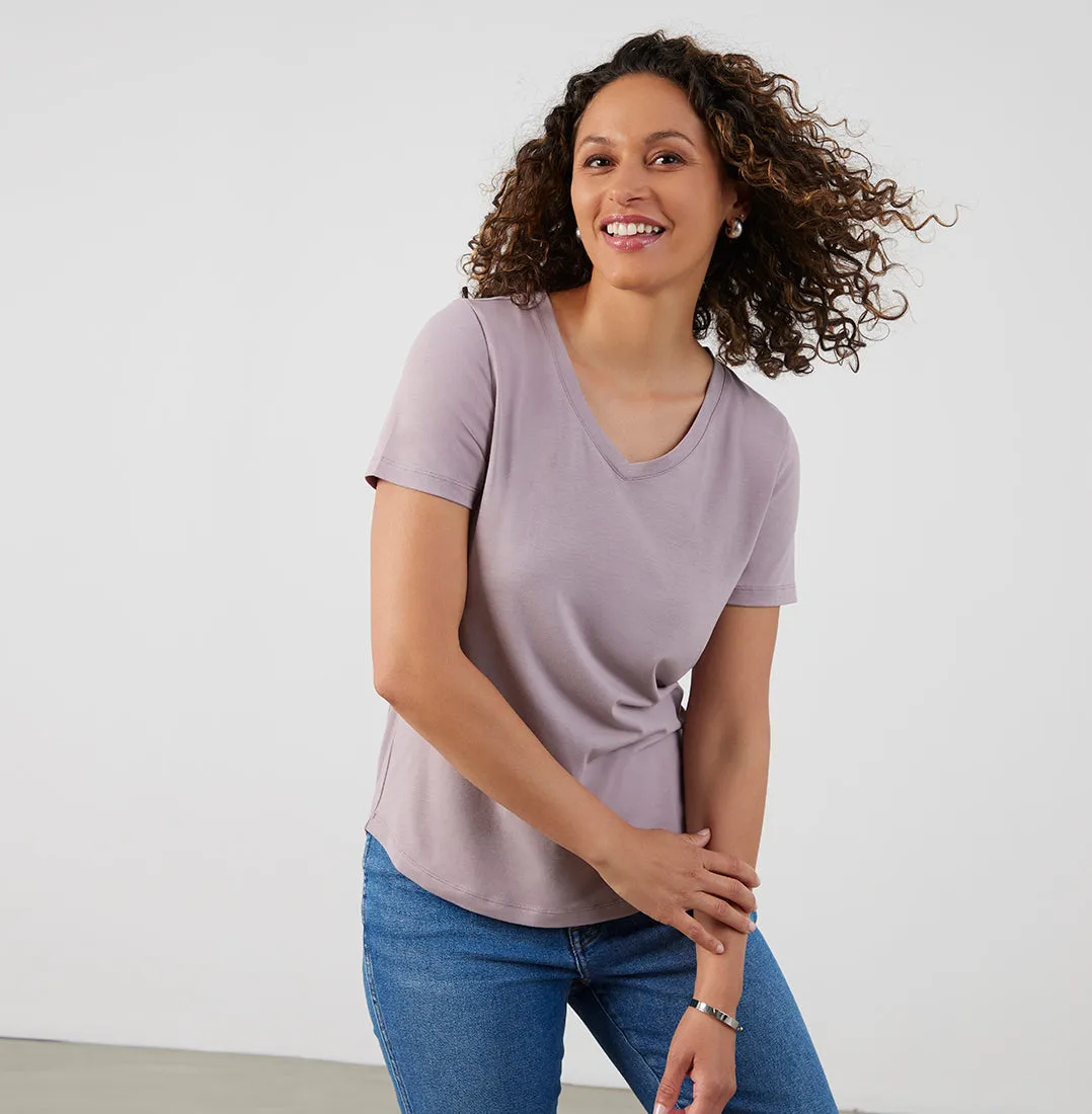 Threshold V-Neck T-Shirt Standard Fit - Misty Mauve