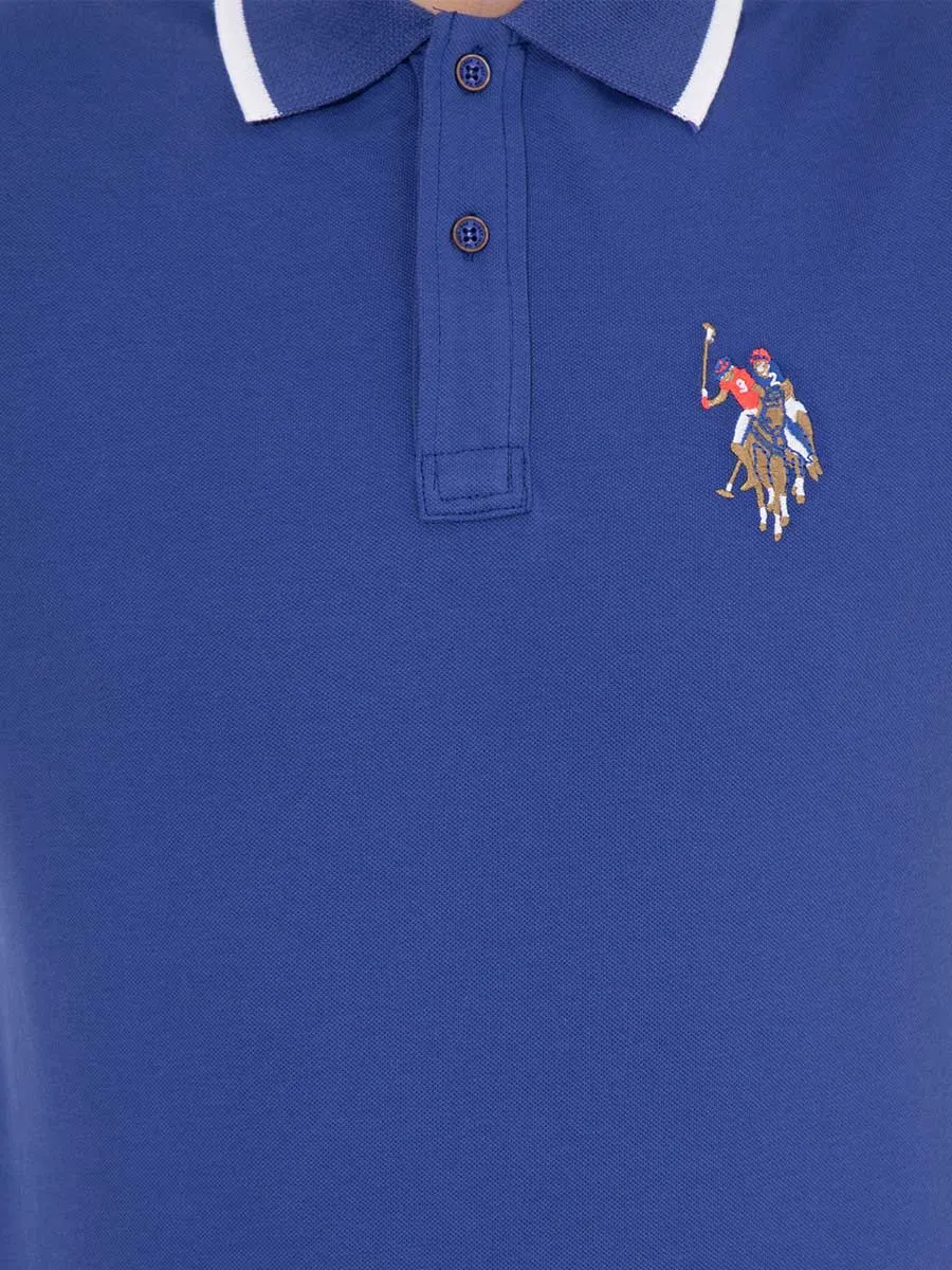 USPA Polo Shirt Men Royal Blue VR212 USPOM141 MC Big Pony #3 US Polo Assn.