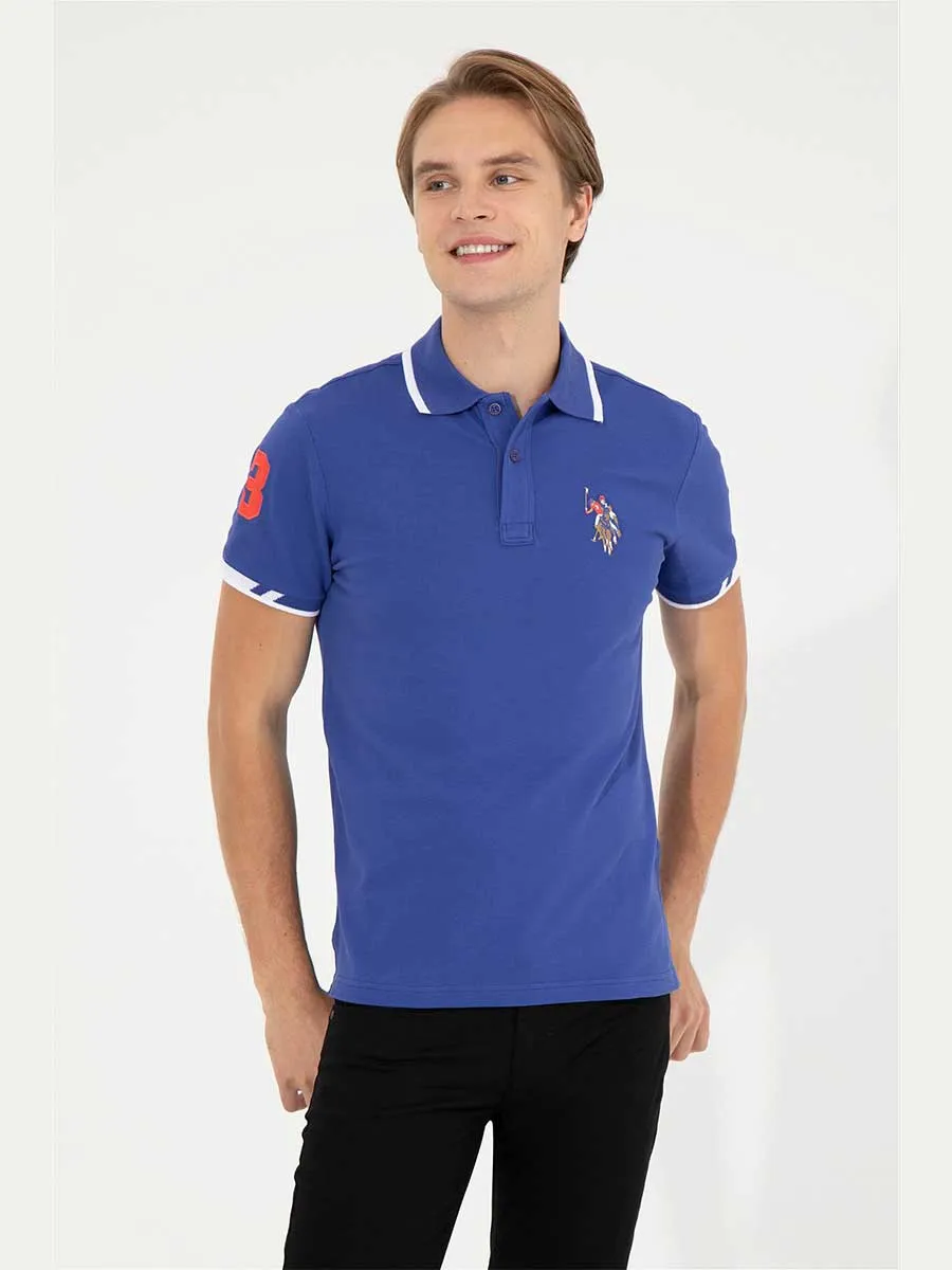 USPA Polo Shirt Men Royal Blue VR212 USPOM141 MC Big Pony #3 US Polo Assn.