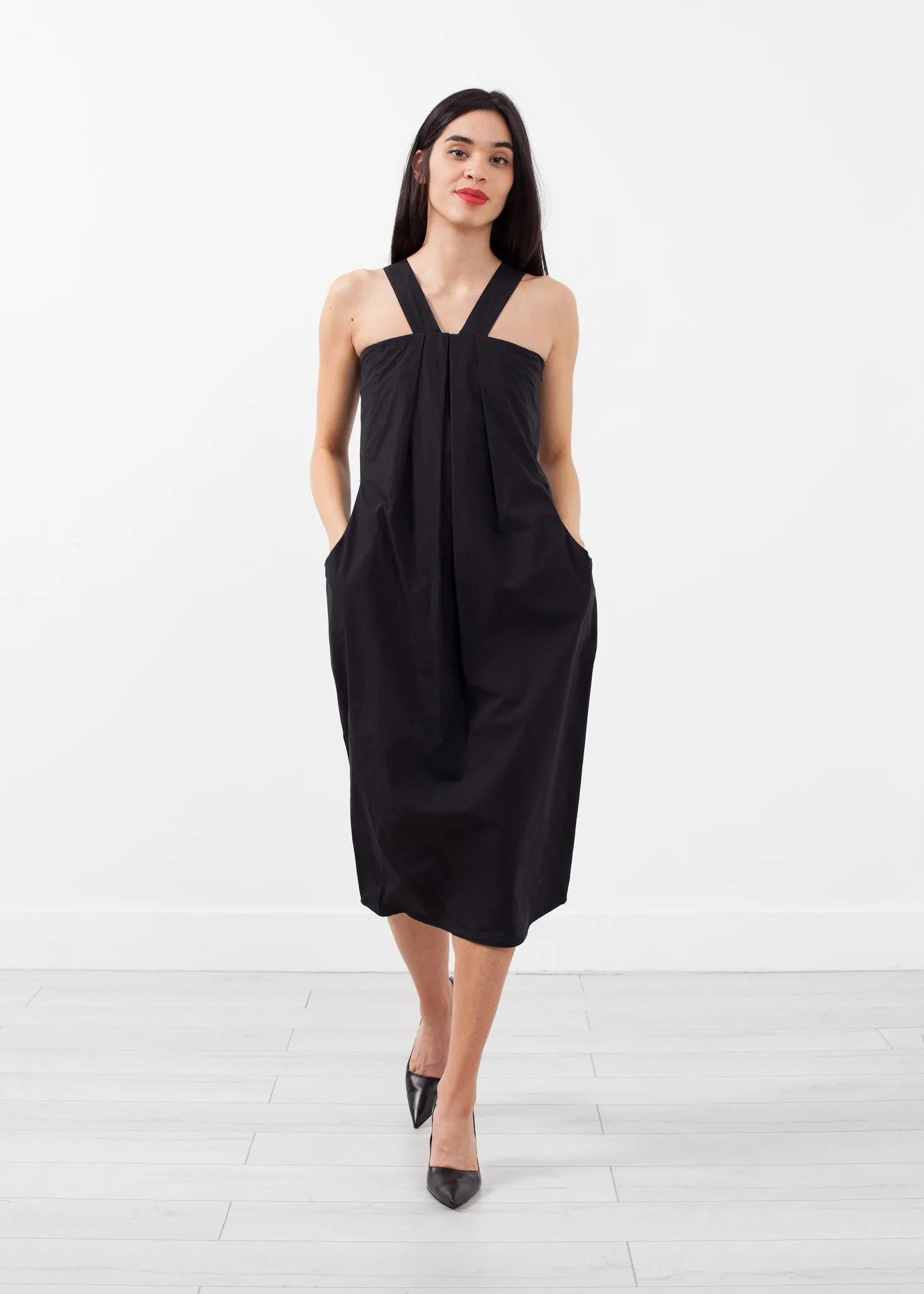 V-Strap Pocket Dress