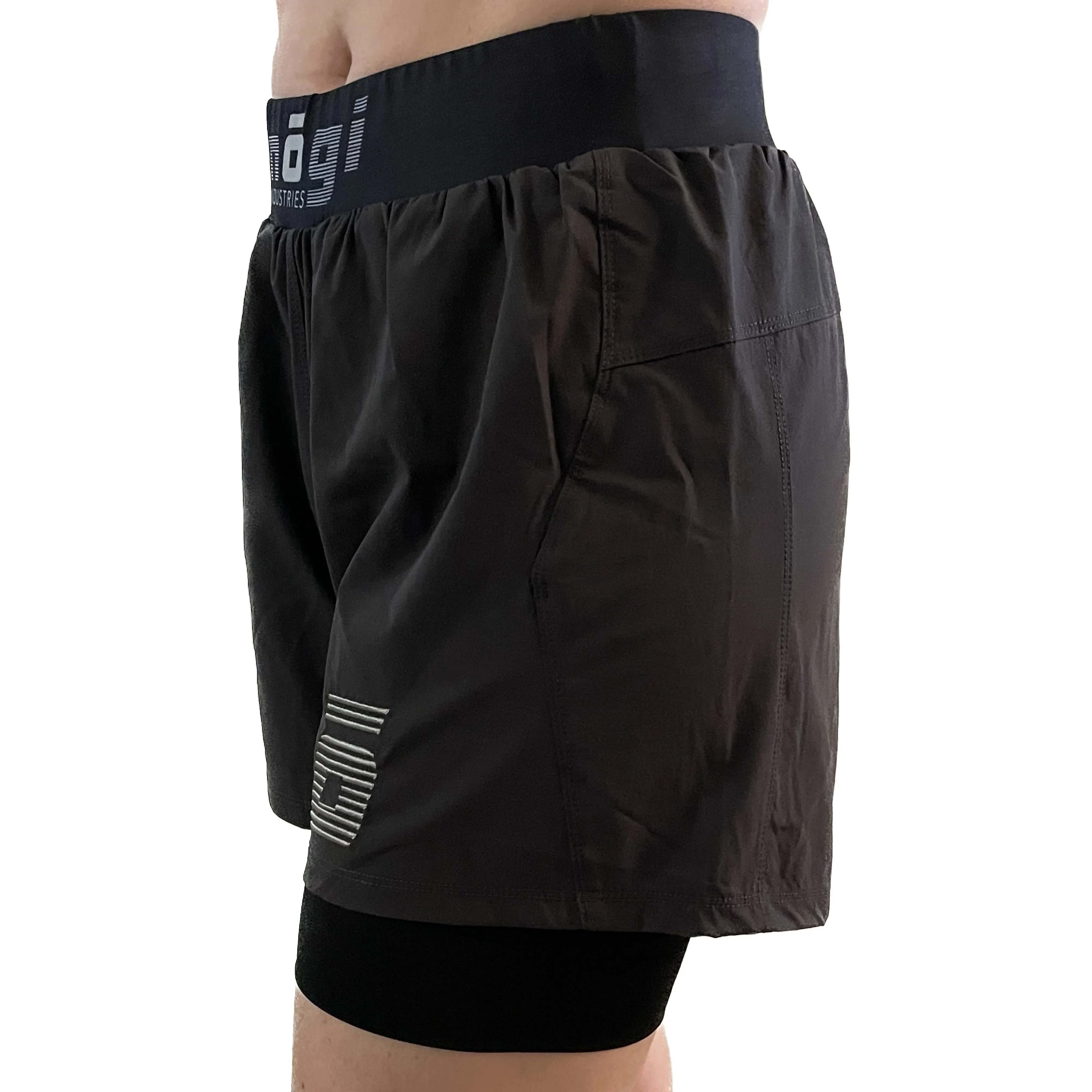 WOMENS Ghost 5" Inseam Premium Lined Grappling Shorts - New Jersey Gray