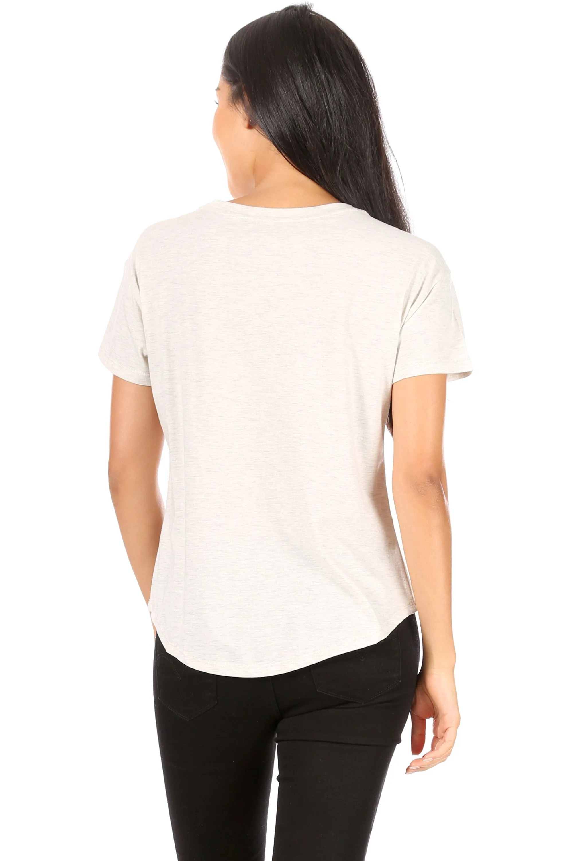 Women's "RECYCLE" Short Sleeve Shirttail Hem T-Shirt