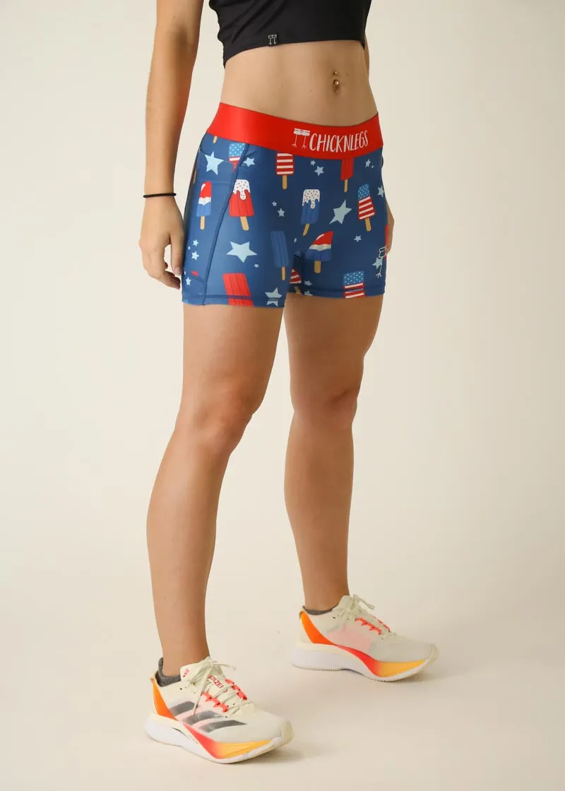 Women's USA Popsicles 3" Compression Shorts