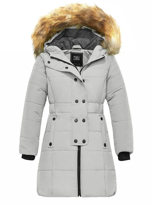 ZSHOW Girls' Long Winter Coat Parka Water Resistant Warm Puffer Jacket